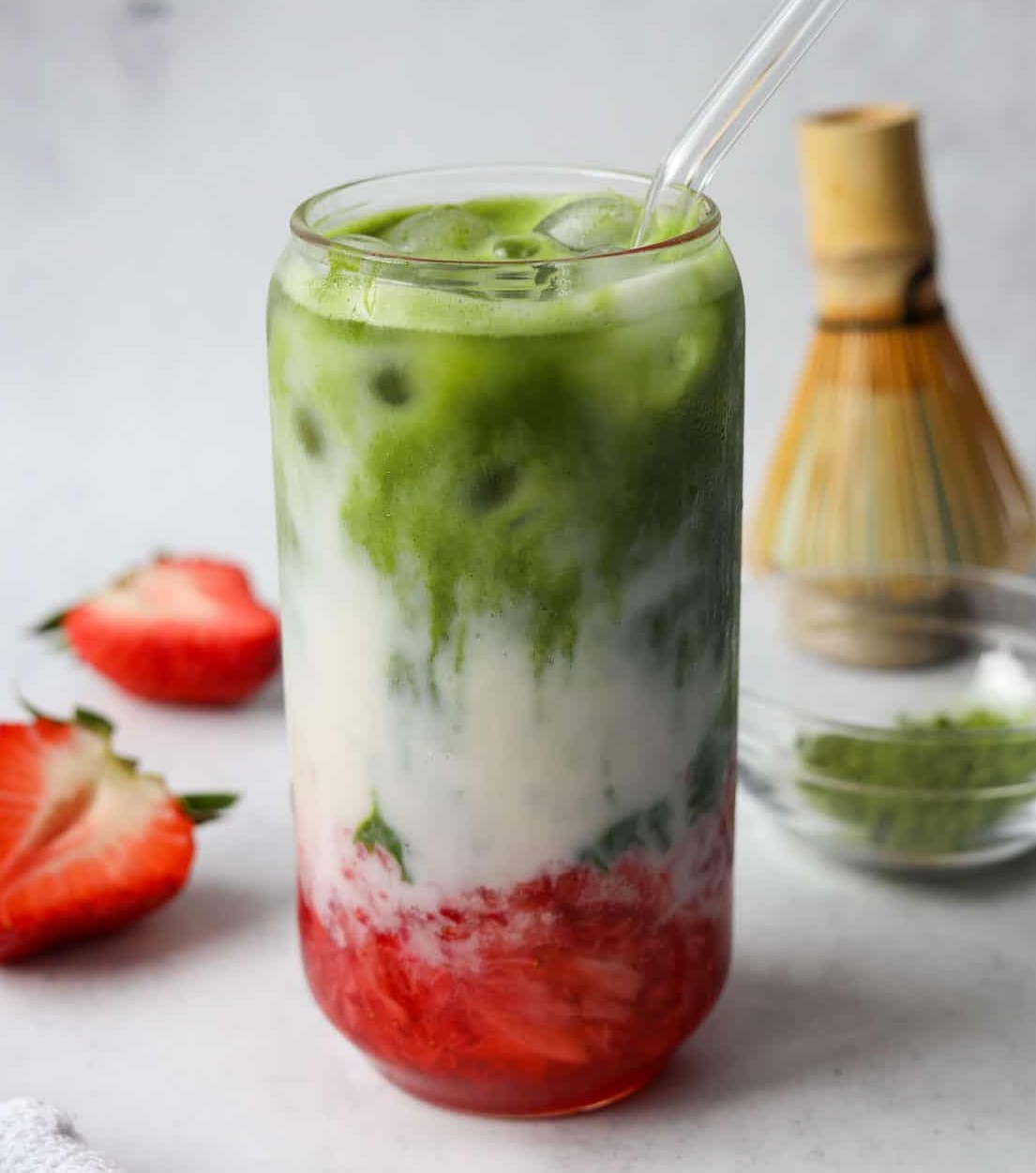 Matcha Latte ar zemenēm